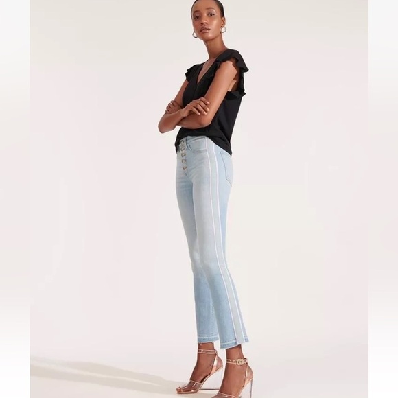 Veronica Beard Carolyn High Rise Baby Boot w/ Tux in Aire Size 25 - Picture 1 of 8